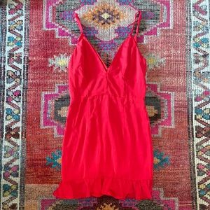 Superdown Size S Red Ruffle Mini Dress